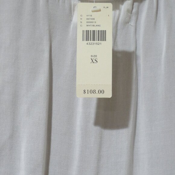 NWT Velvet by Graham & Spencer White Ruffle Accent Flutter Sleeve Top XS - Picture 6 of 6